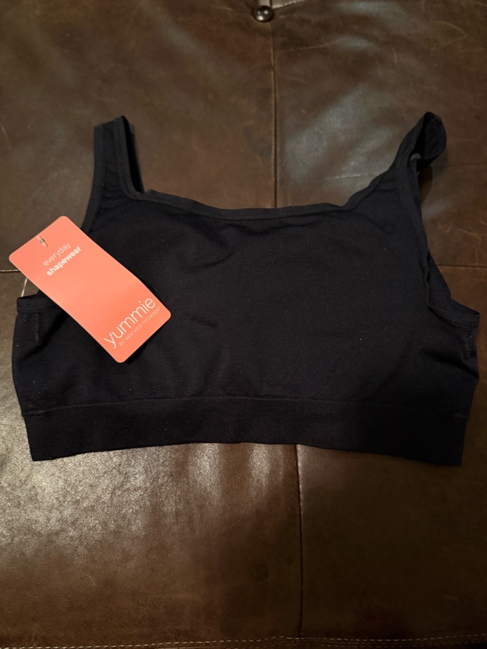 Yummie by Heather Thomson Black Scoop Neck Bra wl removable pads
